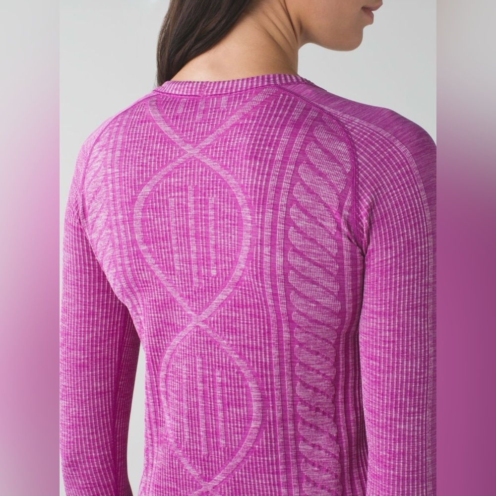 EUC Lululemon Rest Less Pullover Heathered Ultraviolet Purple Long Sleeve Sz 10 - Picture 4 of 13
